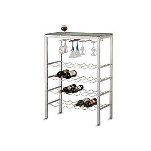 Wine Rack - Four-Shelf Wire with Top Glass, RA-20003-1
