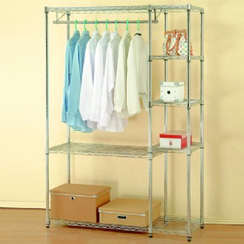 Wire Shelving with Hanging Rod